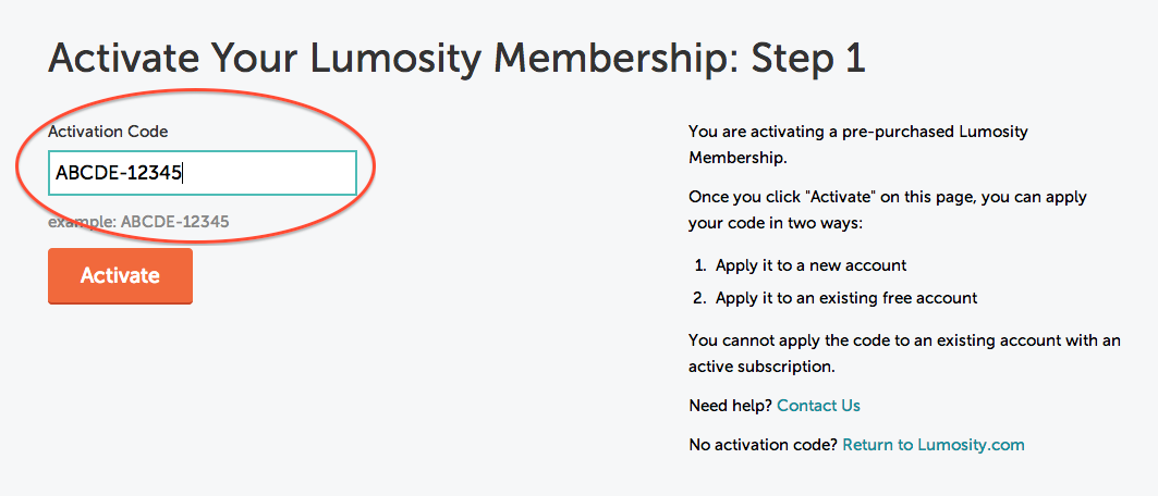 How Do I Activate A Lumosity Gift Code Help Center Home