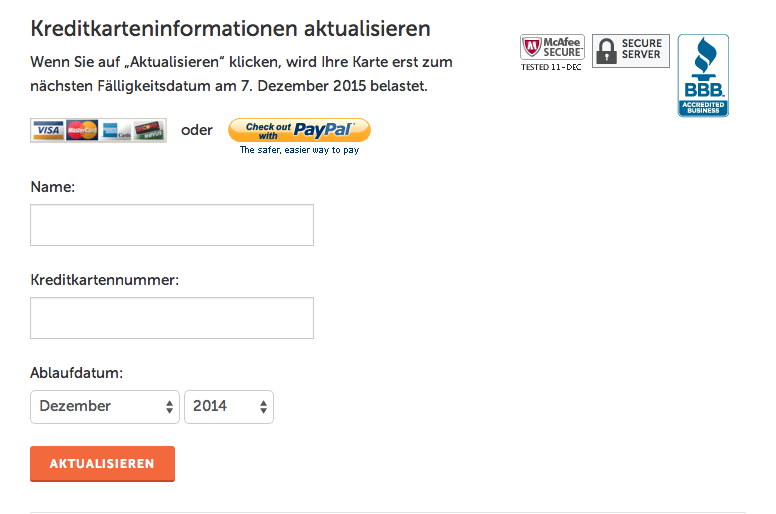 Wie kann ich meine Kreditkarteninformationen aktualisieren? – Help